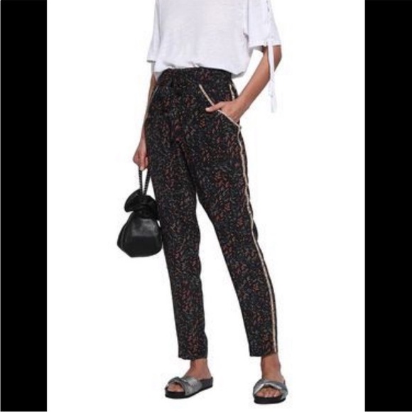 IRO Joey 100% Silk Floral Print Pull On Trouser Pants size 36 / US 4 - Picture 4 of 15